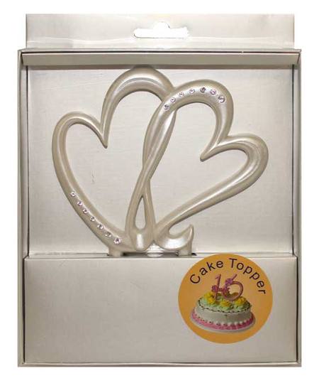 Cake Topper - Pearl Double Heart