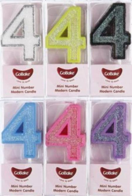 Buy Candle Mini Number 4 Modern assorted colours in NZ. 