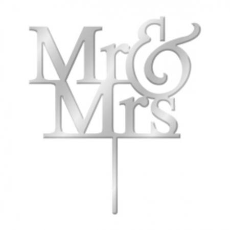 Buy Cake Topper - Mr & Mrs Silver Mirror Acrylic in NZ. 