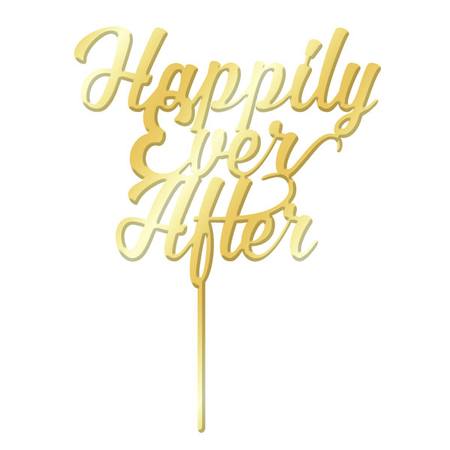 Buy Cake Topper - Happily Ever After - Gold Mirror in NZ. 
