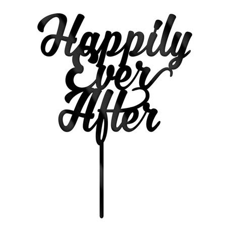 Cake Topper - Happily Ever After - Black