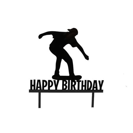 Cake Topper - Skater, Happy Birthday