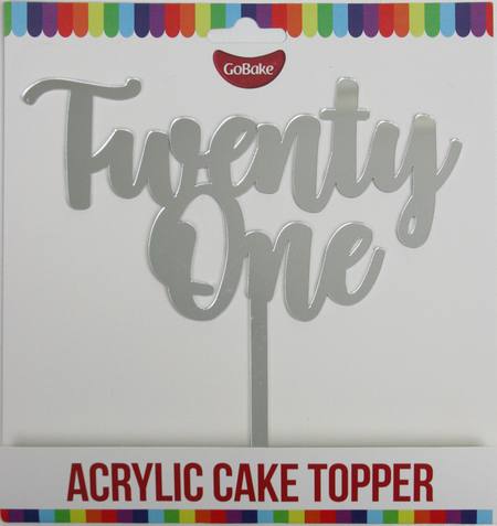 Acrylic Topper, Twenty One - Silver
