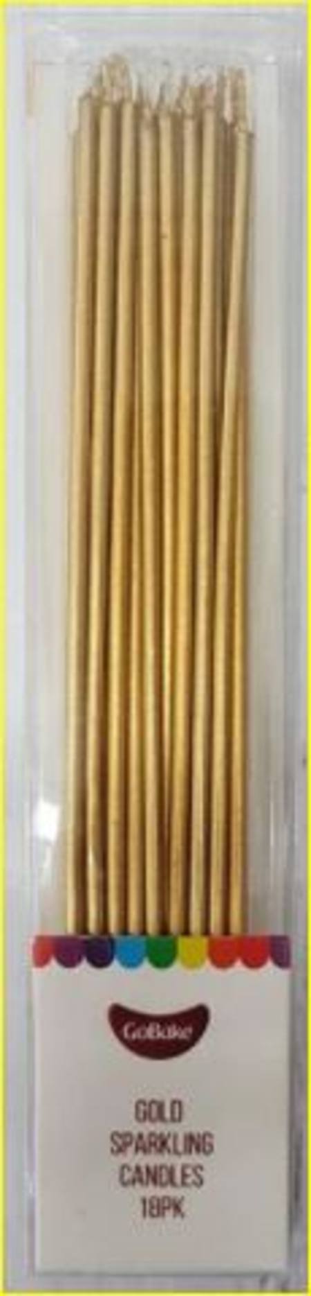 Candles Sparkling Gold, 18 pack