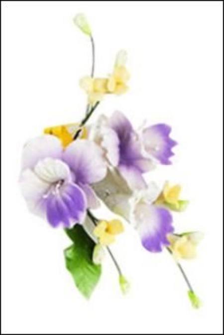 Purple Orchid, gum paste spray