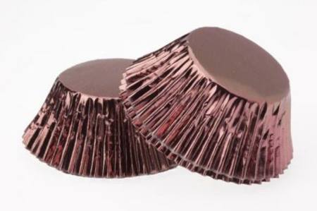 Mini Foil Cup Cake Cases - Brown 40 pc