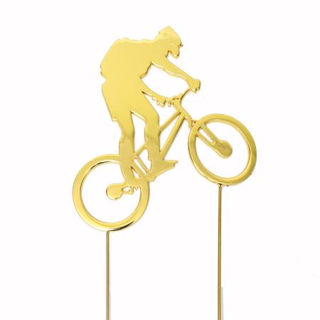 GOLD PLATED CAKE TOPPER - BIKE RIDER