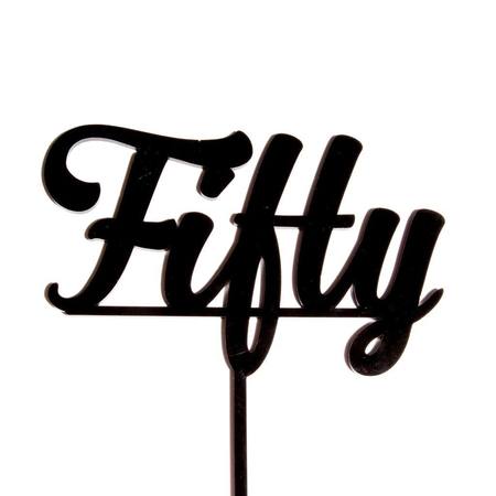 Cake Topper - Fifty - Black