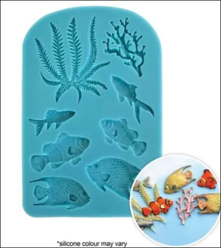 Assorted Fish and seaweed silicone mould