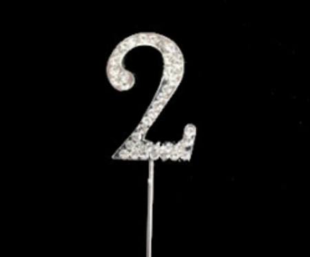 Buy Diamante Topper - Number 2, 4.5cm in NZ. 